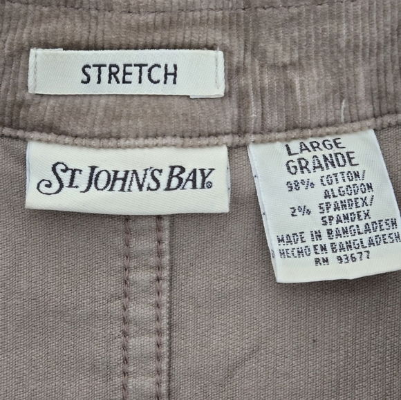 St John's Bay Women's Large Taupe (With A Pink Tint) Jacket, Cotton, Spandex - Picture 9 of 10